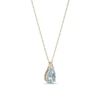 Thumbnail Image 2 of Pear-Shaped Lab-Created Blue Spinel and White Sapphire Frame Pendant in Sterling Silver with 18K Gold Plate