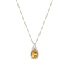 Thumbnail Image 1 of Pear-Shaped Citrine and White Lab-Created Sapphire Frame Pendant in Sterling Silver with 18K Gold Plate