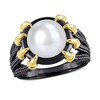 Thumbnail Image 0 of Men’s 10.5-11.0mm Freshwater Cultured Pearl Multi-Row Claw Ring in Two-Tone Sterling Silver