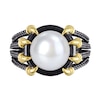 Thumbnail Image 2 of Men’s 10.5-11.0mm Freshwater Cultured Pearl Multi-Row Claw Ring in Two-Tone Sterling Silver