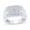 Thumbnail Image 1 of Men's 1/4 CT. T.W. Diamond Frame Ring in 10K White Gold