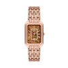 Thumbnail Image 1 of Ladies' Fossil Raquel Crystal Accent Rose-Tone IP Watch with Rectangular Brown Dial (Model: ES5323)