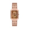 Thumbnail Image 0 of Ladies' Fossil Raquel Crystal Accent Rose-Tone IP Watch with Rectangular Brown Dial (Model: ES5323)