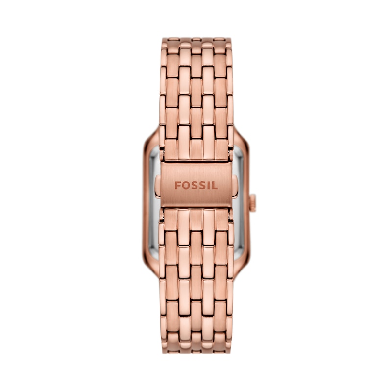 Main Image 2 of Ladies' Fossil Raquel Crystal Accent Rose-Tone IP Watch with Rectangular Brown Dial (Model: ES5323)