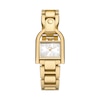 Thumbnail Image 1 of Ladies' Fossil Harwell Gold-Tone IP D-Link Watch with Rectangular Silver Sunray Dial (Model: ES5327)