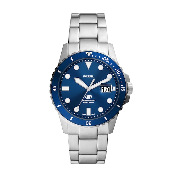 Men's Fossil Blue Dive Watch with Blue Dial (Model: Fs6029)