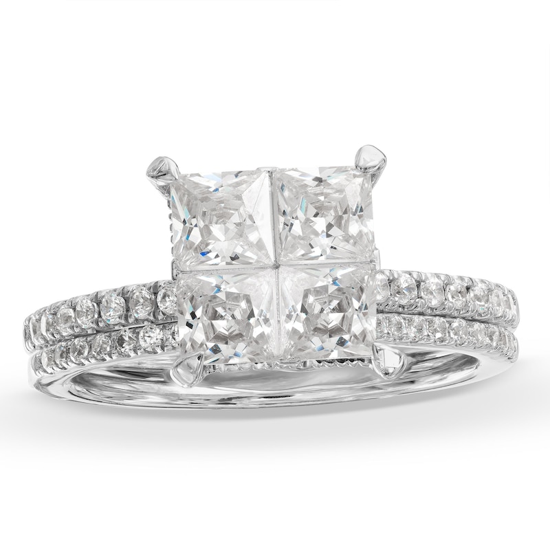 Main Image 1 of 2 CT. T.W. Quad Princess-Cut Diamond Bridal Set in 14K White Gold