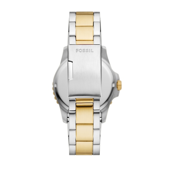 Men's Fossil Blue Dive Two-Tone Watch with Black Dial (Model: Fs6031)