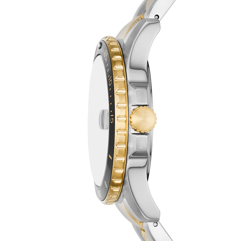 Main Image 3 of Men's Fossil Blue Dive Two-Tone Watch with Black Dial (Model: FS6031)