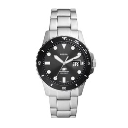 Men's Fossil Blue Dive Watch with Black Dial (Model: FS6032)