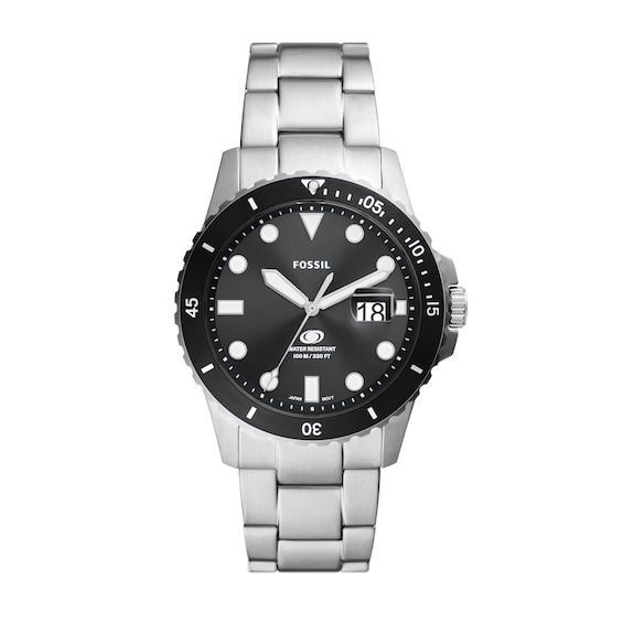 Men's Fossil Blue Dive Watch with Black Dial (Model: Fs6032)