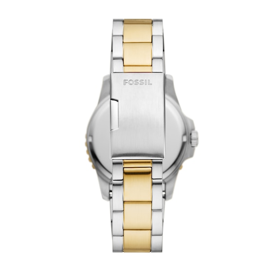 Men's Fossil Blue Dive Two-Tone Watch with Blue Dial (Model: Fs6034)