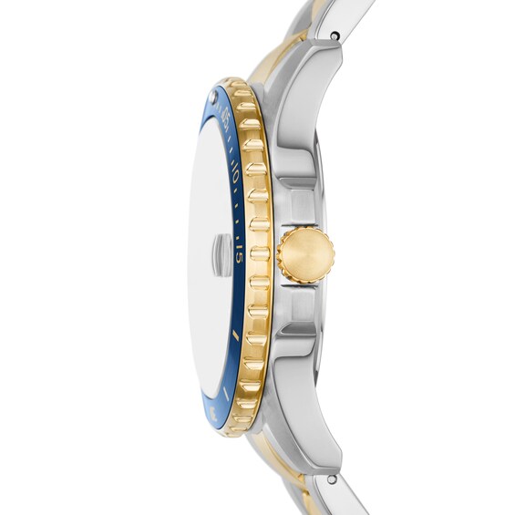 Men's Fossil Blue Dive Two-Tone Watch with Blue Dial (Model: Fs6034)