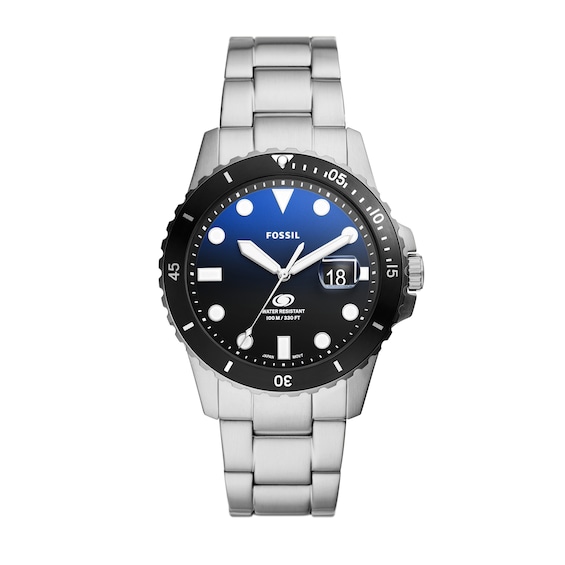 Men's Fossil Blue Dive Watch with Blue and Black Dial (Model: Fs6038)