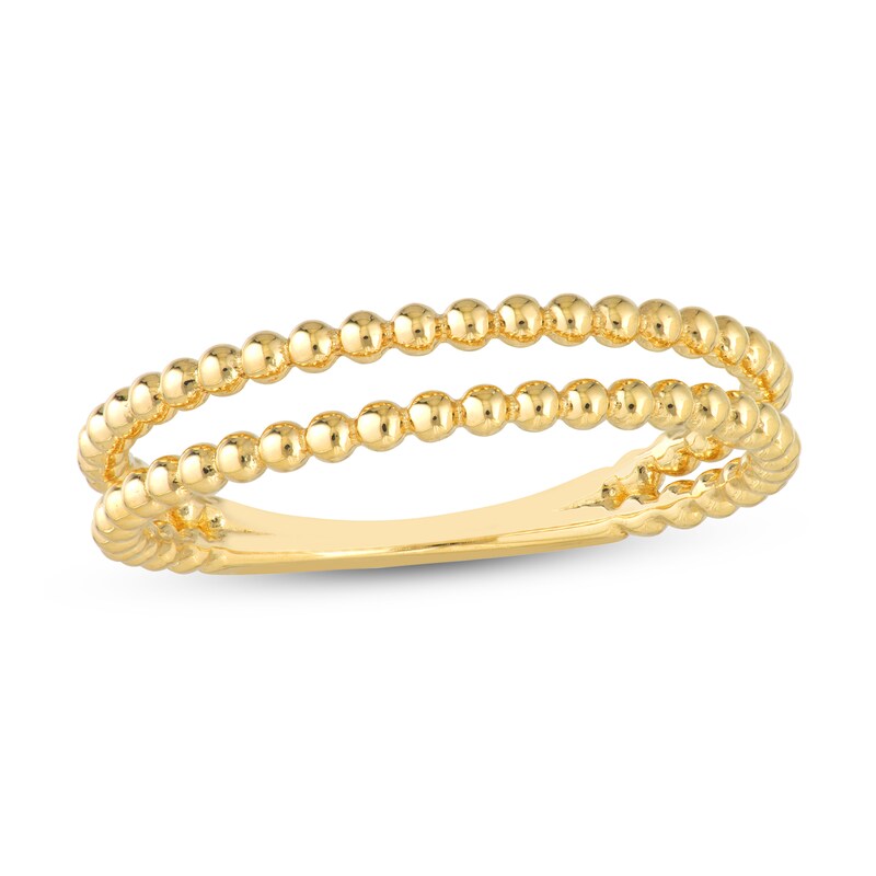 Main Image 1 of Double Row Bead Open Shank Ring in 14K Gold