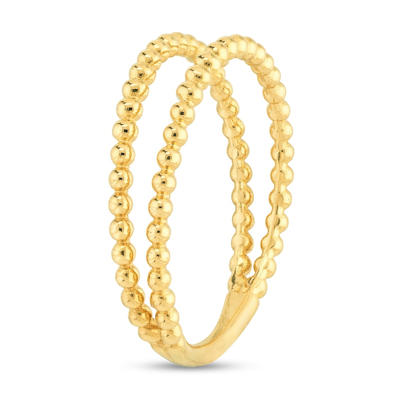 Main Image 2 of Double Row Bead Open Shank Ring in 14K Gold