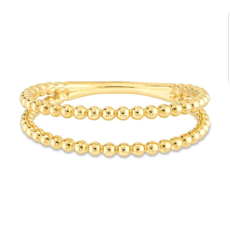 Main Image 3 of Double Row Bead Open Shank Ring in 14K Gold