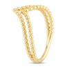 Thumbnail Image 2 of Double Row Bead Chevron Open Shank Ring in 14K Gold