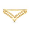 Thumbnail Image 3 of Double Row Bead Chevron Open Shank Ring in 14K Gold