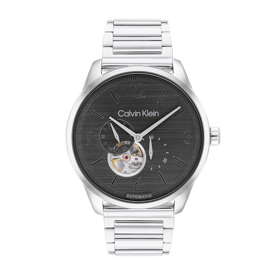 Menâs Calvin Klein Chronograph Automatic Watch with Grey Skeleton Dial (Model: 25200387)