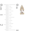 Thumbnail Image 3 of Oval White Lab-Created Sapphire and 1/10 CT. T.W. Diamond Stud Earrings in 10K Gold