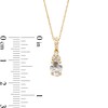 Thumbnail Image 3 of Oval White Lab-Created Sapphire and 1/15 CT. T.W. Diamond Pendant in 10K Gold