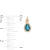 Thumbnail Image 3 of Pear-Shaped London Blue Topaz and 1/6 CT. T.W. Diamond Frame Twist Stud Earrings in 10K Gold