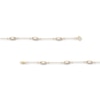 Thumbnail Image 3 of Oval Lab-Created Opal and 1/15 CT. T.W. Diamond Three Stone Station Bracelet in 10K Gold - 7.25"