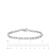 Thumbnail Image 4 of Baguette-Cut and Round White Lab-Created Sapphire Alternating Line Bracelet in Sterling Silver - 7.25"