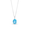 Oval Swiss Blue Topaz Pendant in Sterling Silver