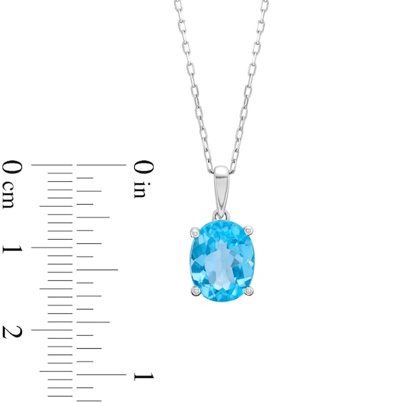 Oval Swiss Blue Topaz Pendant in Sterling Silver