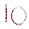 Thumbnail Image 1 of Lab-Created Ruby and White Sapphire Inside Out Hoops in 10K White Gold