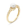 Thumbnail Image 2 of 6.0mm Freshwater Cultured Pearl and 1/10 CT. T.W. Diamond Ring in 10K Gold