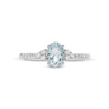 Thumbnail Image 4 of Oval Aquamarine and 1/10 CT. T.W. Diamond Ring in 10K White Gold