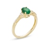 Thumbnail Image 3 of Oval Emerald and 1/10 CT. T.W. Diamond Ring in 10K Gold