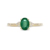 Thumbnail Image 4 of Oval Emerald and 1/10 CT. T.W. Diamond Ring in 10K Gold