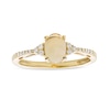 Thumbnail Image 1 of Oval Opal and 1/10 CT. T.W. Diamond Ring in 10K Gold