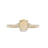 Thumbnail Image 4 of Oval Opal and 1/10 CT. T.W. Diamond Ring in 10K Gold