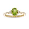 Thumbnail Image 1 of Oval Peridot and 1/10 CT. T.W. Diamond Ring in 10K Gold
