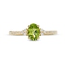 Thumbnail Image 4 of Oval Peridot and 1/10 CT. T.W. Diamond Ring in 10K Gold