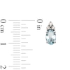 Thumbnail Image 2 of Oval Aquamarine and 1/10 CT. T.W. Diamond Stud Earrings in 10K White Gold