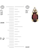 Thumbnail Image 3 of Oval Garnet and 1/10 CT. T.W. Diamond Stud Earrings in 10K Gold