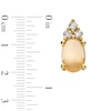 Thumbnail Image 2 of Oval Opal and 1/10 CT. T.W. Diamond Stud Earrings in 10K Gold
