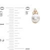 Thumbnail Image 3 of 5.0mm Freshwater Cultured Pearl and 1/10 CT. T.W. Diamond Stud Earrings in 10K Gold
