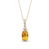 Thumbnail Image 1 of Oval Citrine and 1/15 CT. T.W. Diamond Pendant in 10K Gold