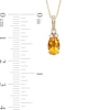 Thumbnail Image 3 of Oval Citrine and 1/15 CT. T.W. Diamond Pendant in 10K Gold