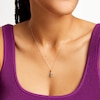 Thumbnail Image 2 of Oval Swiss Blue Topaz and 1/15 CT. T.W. Diamond Pendant in 10K Gold