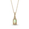 Thumbnail Image 1 of Oval Opal and 1/15 CT. T.W. Diamond Pendant in 10K Gold