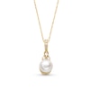 Thumbnail Image 1 of 6.0mm Freshwater Cultured Pearl and 1/15 CT. T.W. Diamond Pendant in 10K Gold