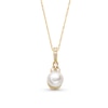 Thumbnail Image 0 of 6.0mm Cultured Freshwater Pearl and 1/15 CT. T.W. Diamond Pendant in 10K Gold